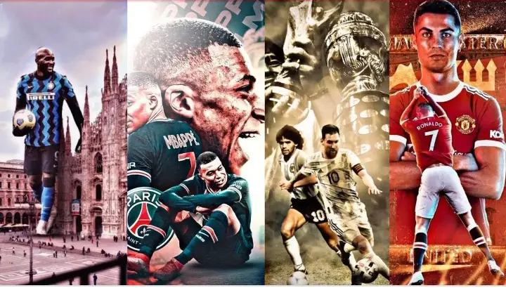 Image showing great footballers in history. They have been featured in best football reel songs.