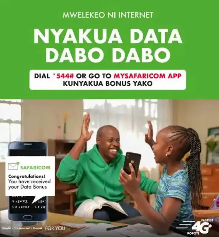 Ways to get free Safaricom bundles, Safaricom advertising nyakua bonus offer. 