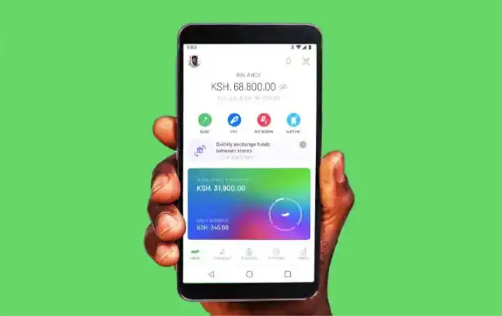 Safaricom advertising M-pesa app for customers. 