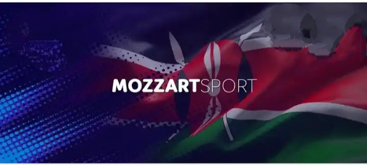 Logo of mozzart sport with Kenya flag to mea