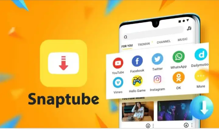 10 places to download football/sports highlights for free. Image showing how SnapTube looks like.
