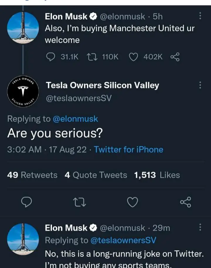 Report of Elon Musk