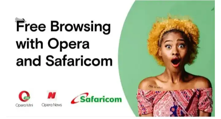 How to get free internet bundles in Kenya. Image showing opera mini free bundles advertisement.
