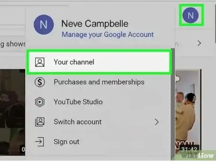 Image showing where you'll find "you channel" button.