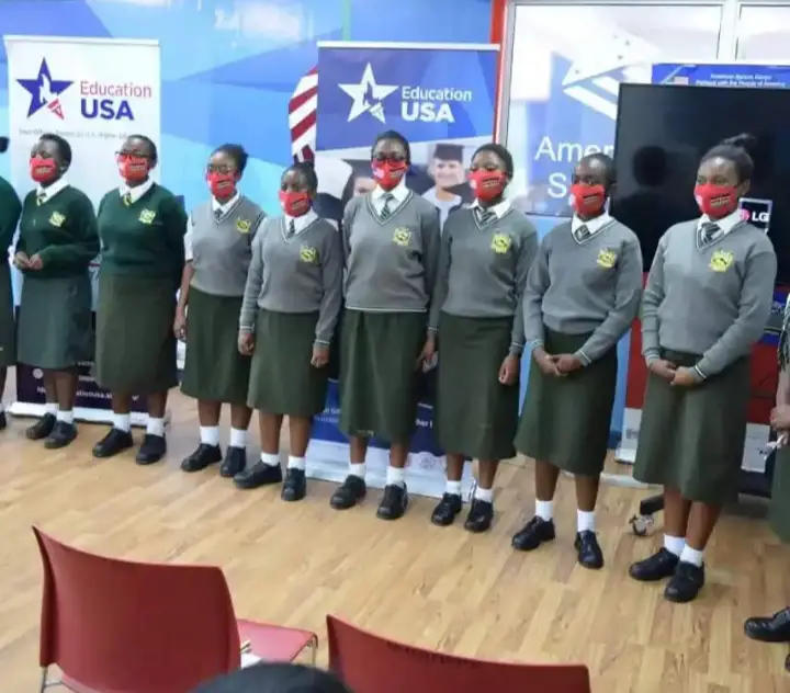 Best high schools in Nairobi Kenya. Image showing girls from statehouse girls presentation.