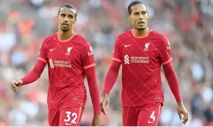 Tallest defenders in EPL. Image showing two tall, Virgil and matip.