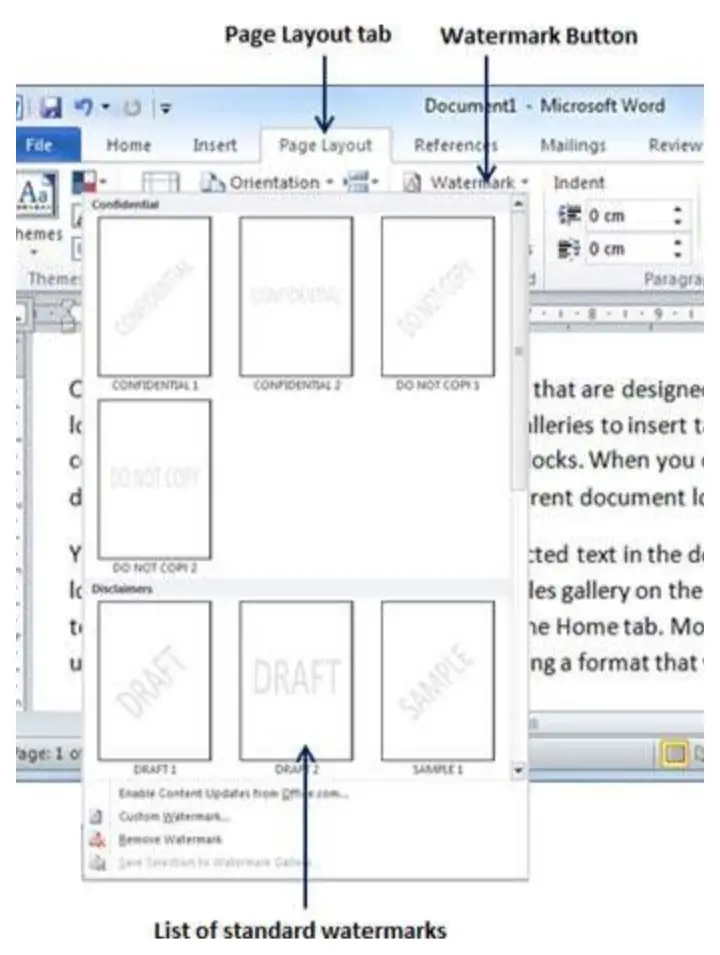 How to set watermark in Microsoft word