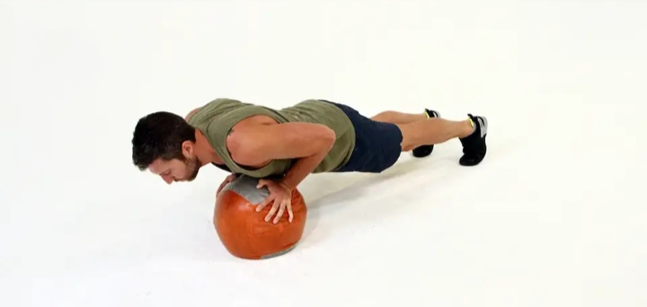 Image showing Push up with medical ball